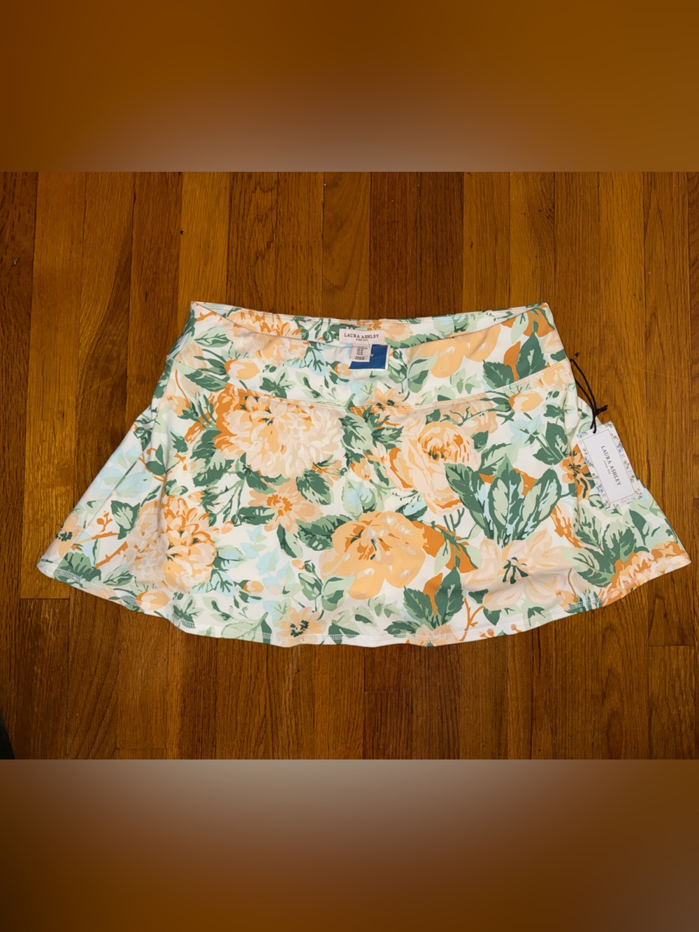 Laura Ashley Peach Floral A-Line Skort